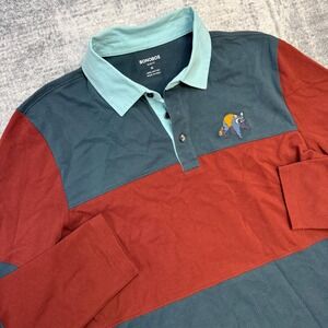 Bonobos Polo Shirt Mens Medium Racoon Critter Embroidered Color Block Pique Knit